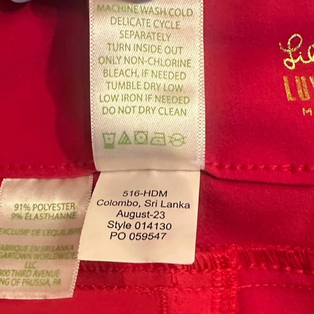 Lilly Pulitzer Women's Size 12 Vibrant Pink Luxletic Trousers‎
